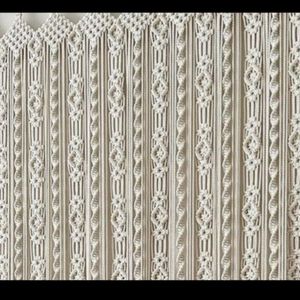 قیمت ارزان پرده ی مکرومه بافی طرح نخ نو چشم نواز