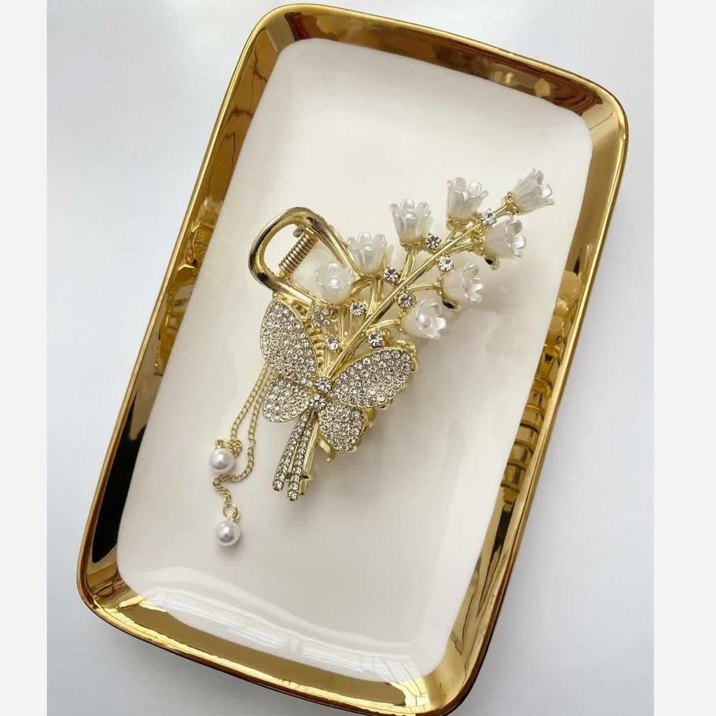 خرید اینترنتی قیمت کلیپس مجلسی پروانه شکوفه سفید