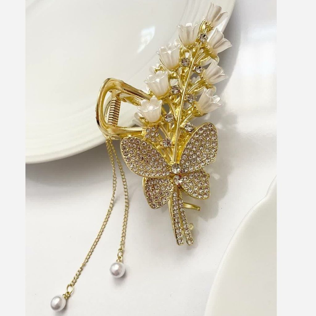 خرید اینترنتی قیمت کلیپس مجلسی پروانه شکوفه سفید