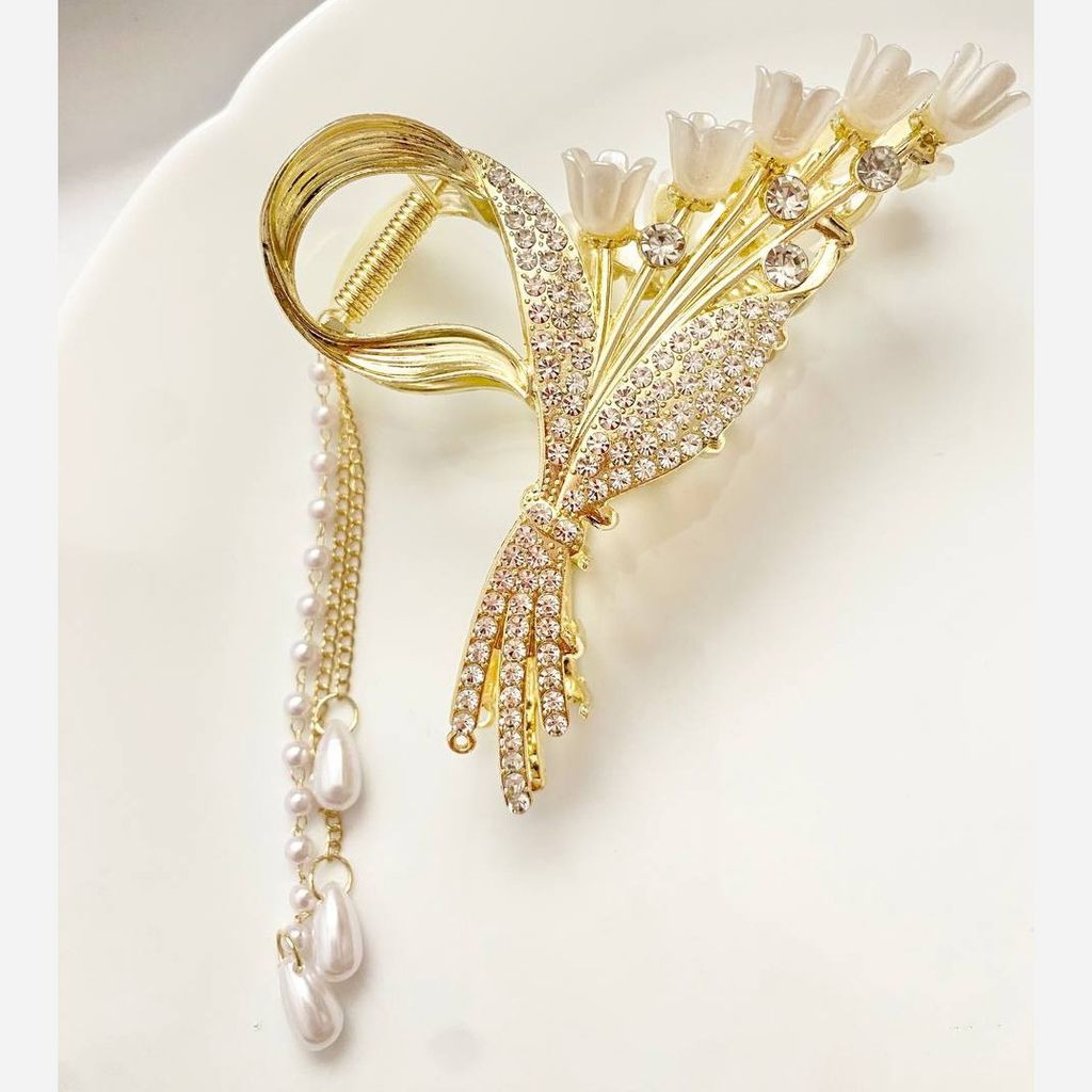 خرید اینترنتی قیمت کلیپس مجلسی خوشه گل آویزدار