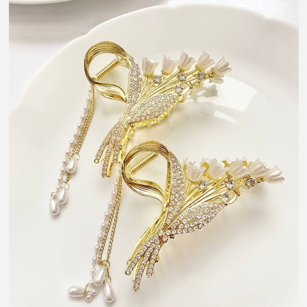 خرید اینترنتی قیمت کلیپس مجلسی خوشه گل آویزدار