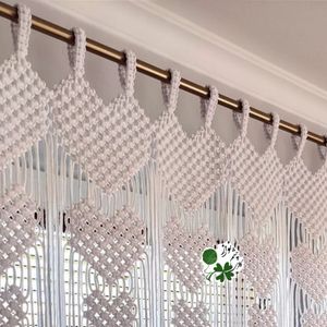 خرید اینترنتی پرده ی مکرومه بافی طرح قلبی چشم نواز