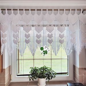 خرید اینترنتی پرده ی مکرومه بافی طرح قلبی چشم نواز