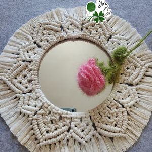 خرید انلاین قاب آینه ی مکرومه بافی طرح خورشیدی