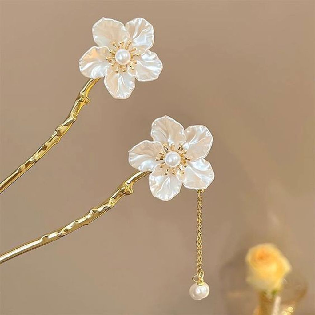 خرید اینترنتی قیمت کانزاشی فلزی طرح گل سفید