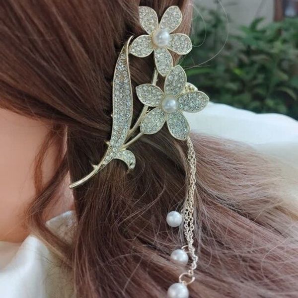 کلیپس مجلسی فلزی2گل آویزدار