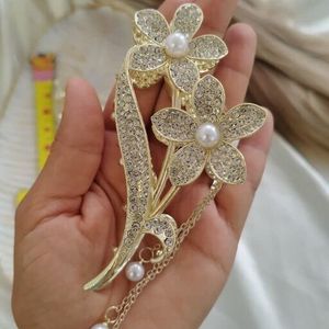 کلیپس مجلسی فلزی2گل آویزدار