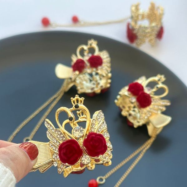 کلیپس سامورایی مجلسی فلزی طرح قو آویزدار