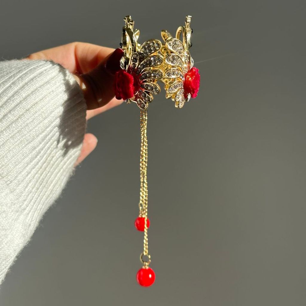 قیمت ارزان کلیپس سامورایی مجلسی فلزی طرح قو آویزدار