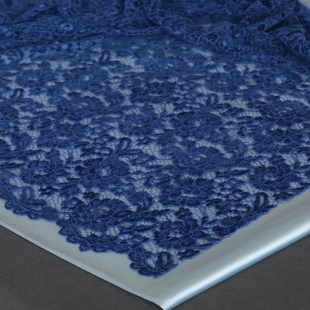 خرید اینترنتی قیمت پارچه گیپور مخمل 1184 - آبی کاربنی