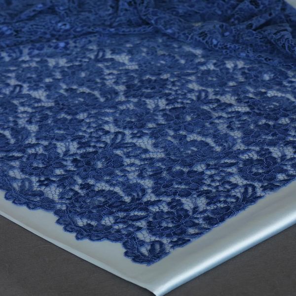 پارچه گیپور مخمل 1184 - آبی کاربنی