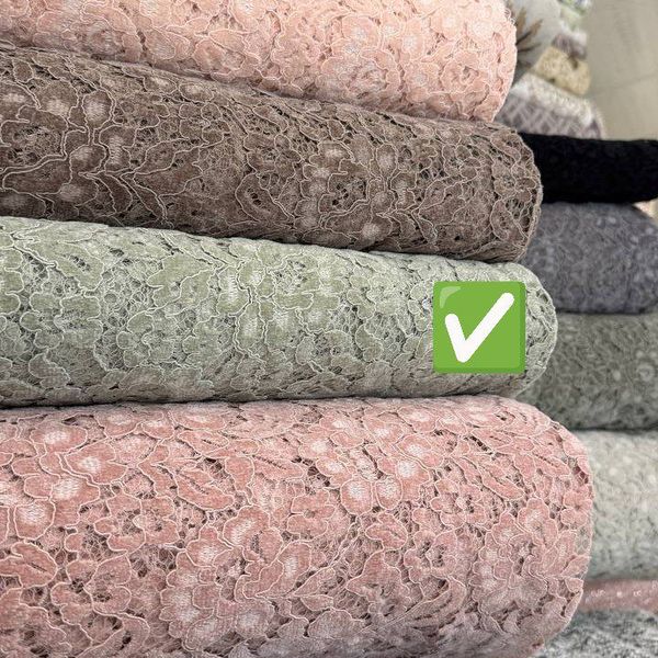 پارچه گیپور مخمل 1184 - سبز دریایی روشن