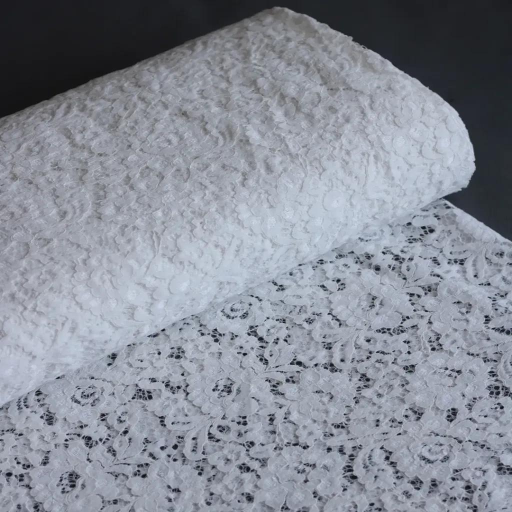 خرید اینترنتی قیمت پارچه گیپور مخمل 1184 - سفید