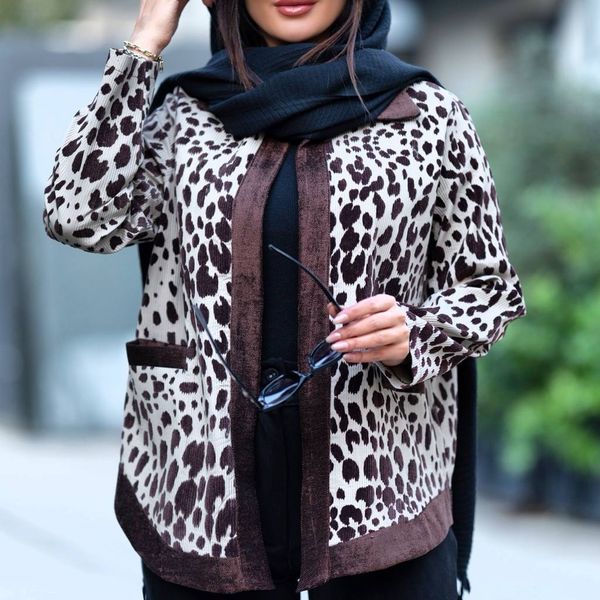 کت مخمل مجلسی پلنگی