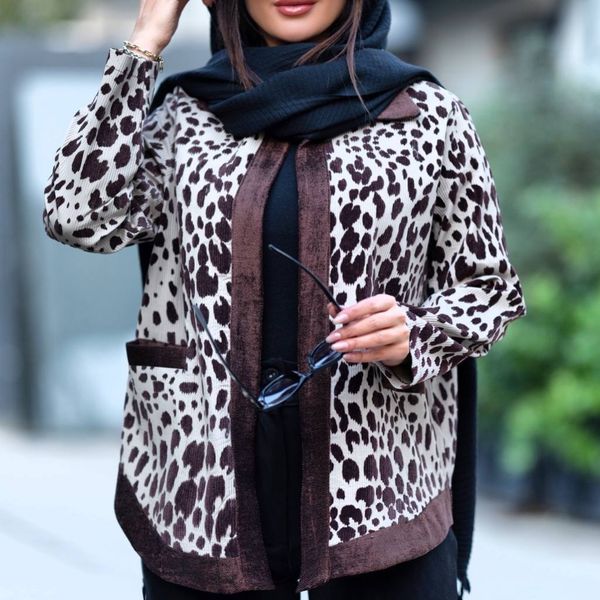 کت مخمل مجلسی پلنگی