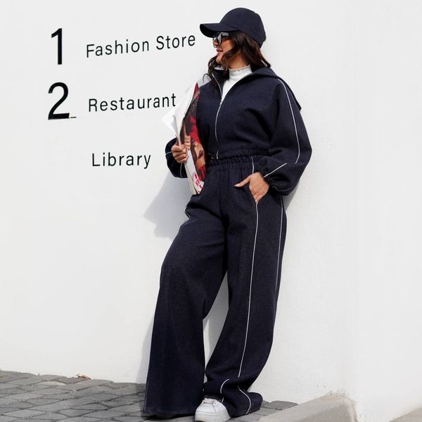 ست فوتر کلاهدار ( کراپ سویشرت و شلوار )