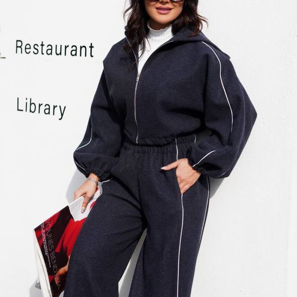 ست فوتر کلاهدار ( کراپ سویشرت و شلوار )