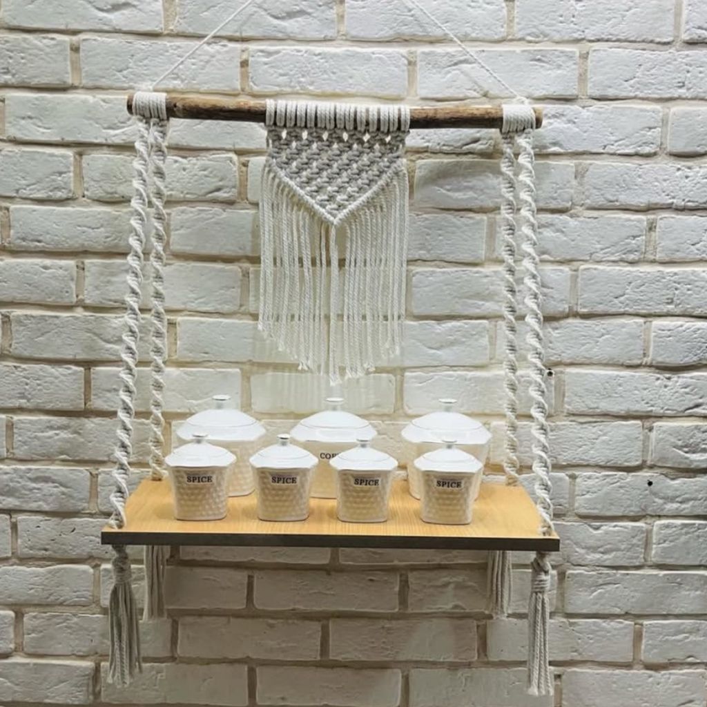 خرید انلاین شلف مکرومه اویز مدل دنیا