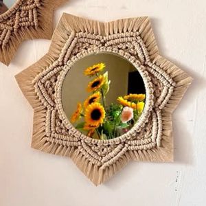 قاب اینه مکرومه بافی مدل برفی