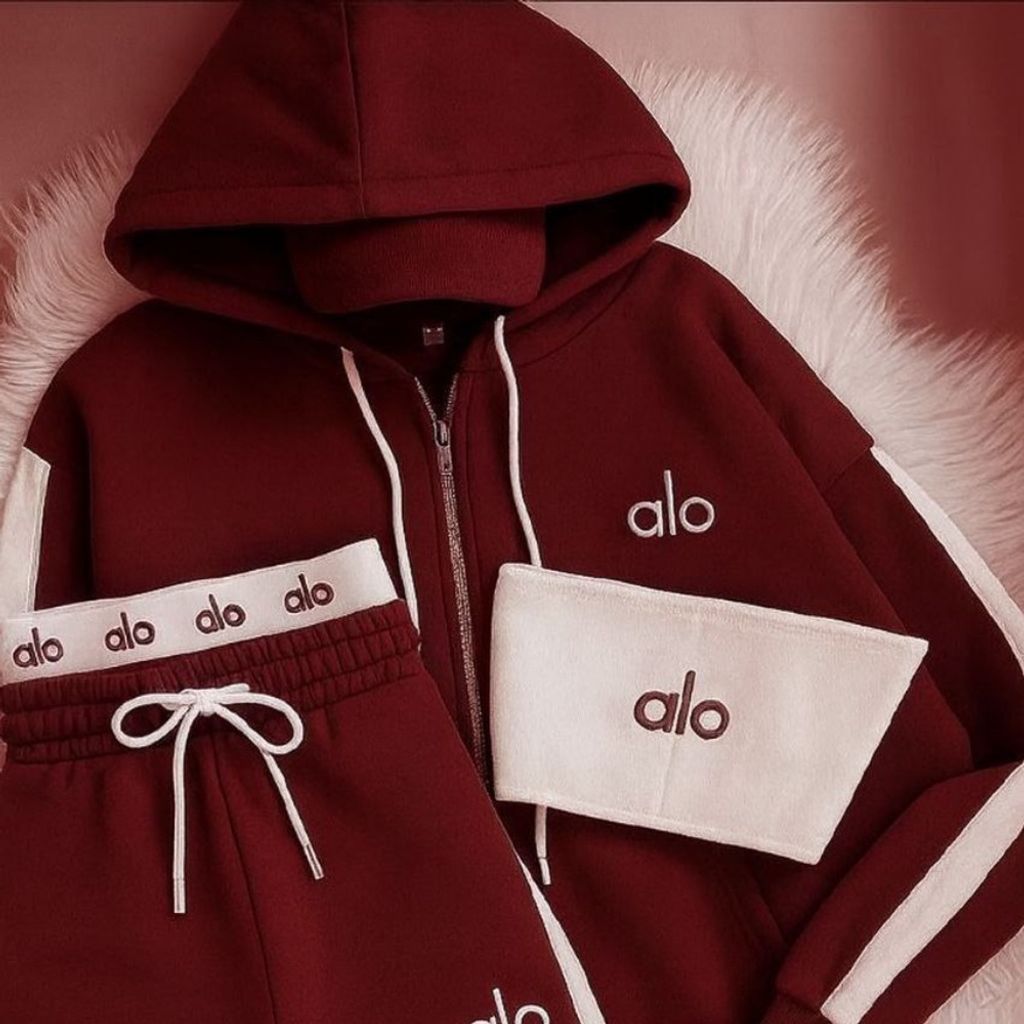 قیمت ست سه تیکه alo سویشرت+شلوار+کراپ