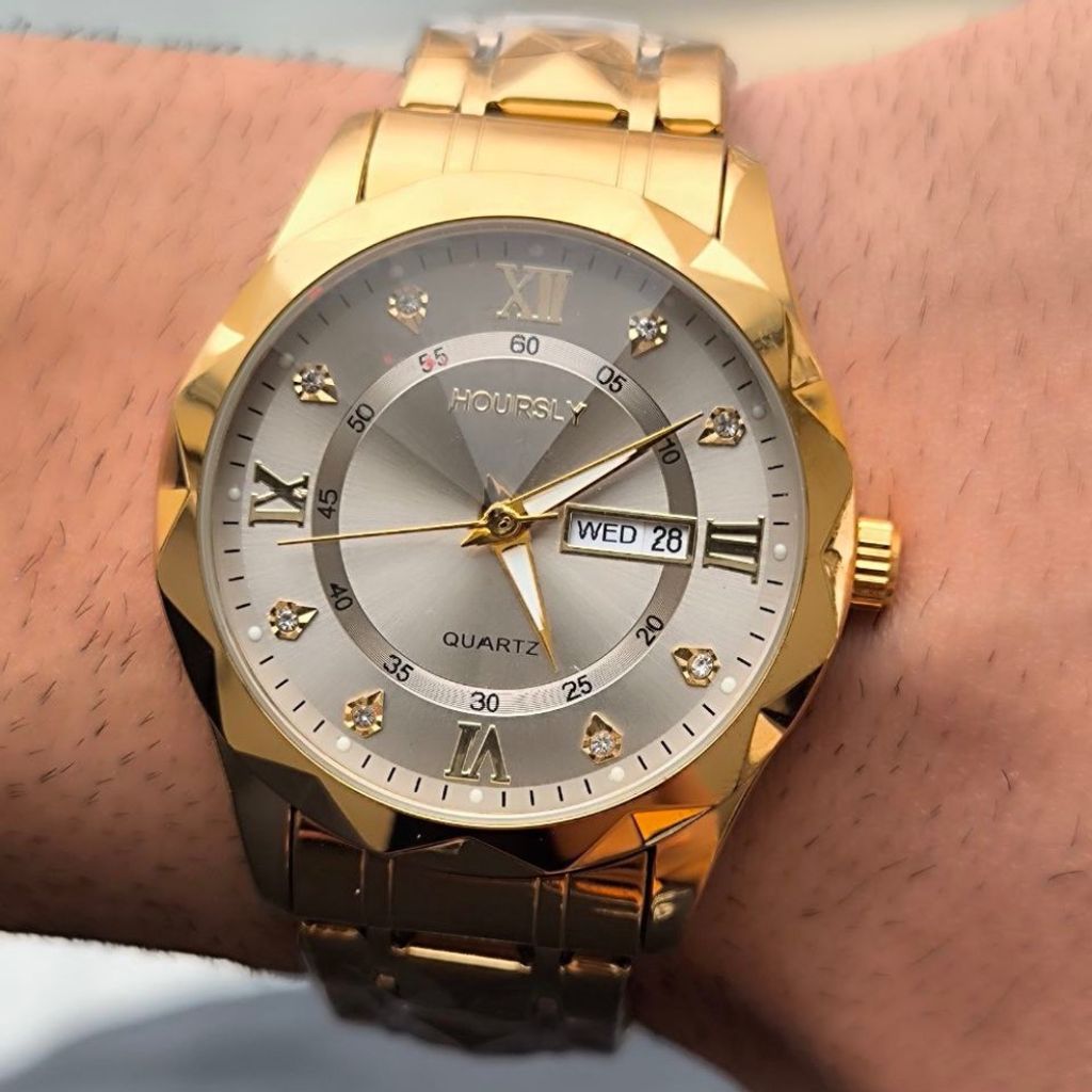 خرید اینترنتی ساعت مردانه فلزی شیشه تراش مارک