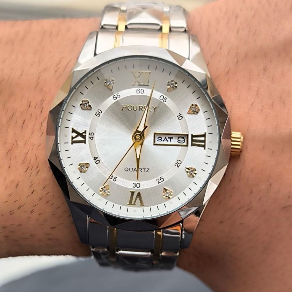 خرید انلاین ساعت مردانه فلزی شیشه تراش مارک