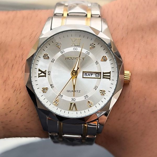 ساعت مردانه فلزی شیشه تراش مارک