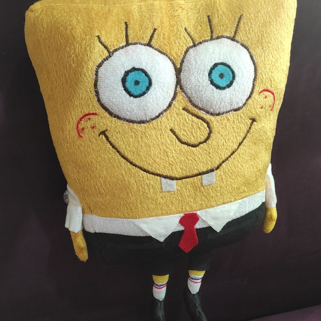 خرید اینترنتی عروسک باب اسفنجی پولیشی سایز بزرگ 5در24در37