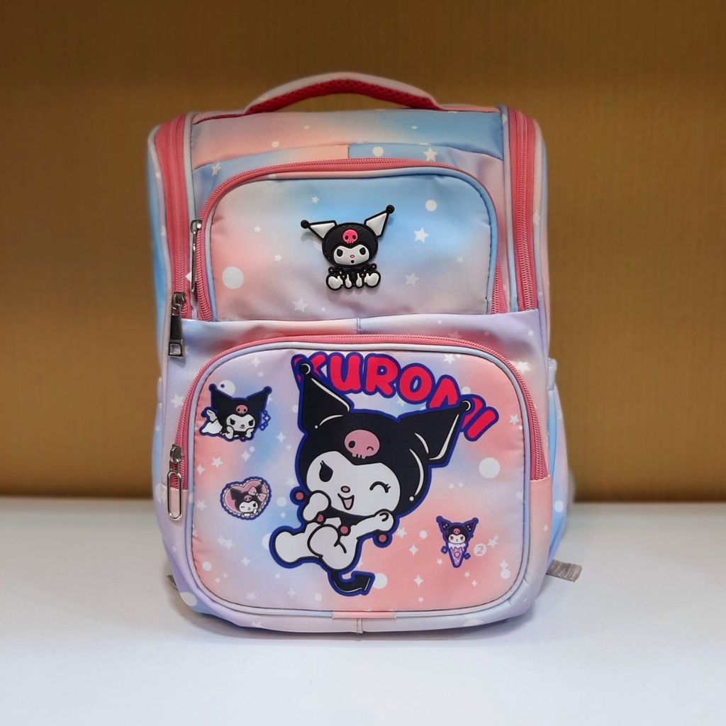 قیمت کوله پشتی Kuromi مدل صندوقی انگلیسی چاپ کورومی