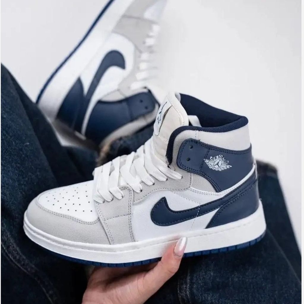 خرید اینترنتی قیمت کفش نایک جردن ساقدار مردانه رنگ طوسی ابی