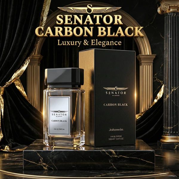 عطر اصل اماراتی مردانه سناتور کربن بلک جانوین - گرم و تلخ مخصوص فصل پاییز