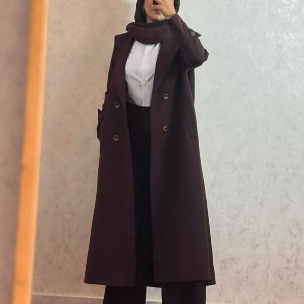 ترنچ کت قهوه ای سوخته باوان