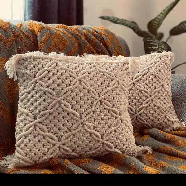 کاور کوسن مکرومه بافی طرح کاج