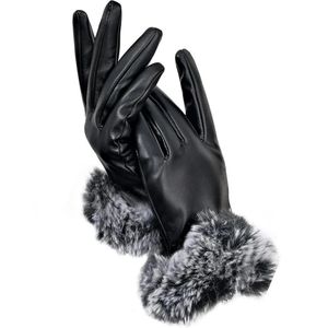 دستکش چرم زنانه خزدار