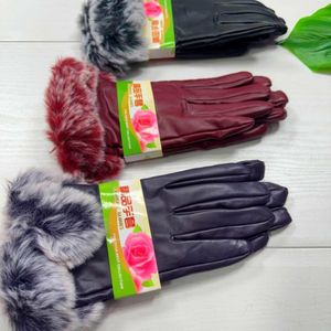 خرید اینترنتی دستکش چرم زنانه خزدار