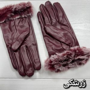 خرید آنلاین دستکش چرم زنانه خزدار