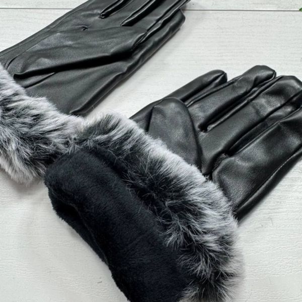 دستکش چرم زنانه خزدار