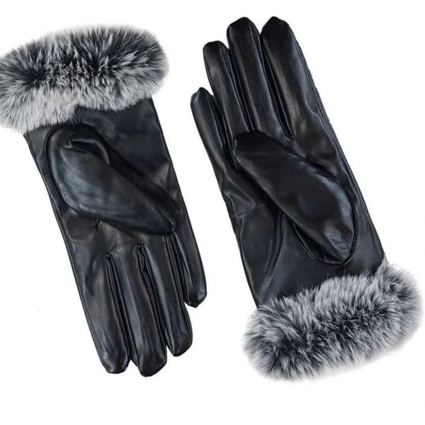 دستکش چرم زنانه خزدار