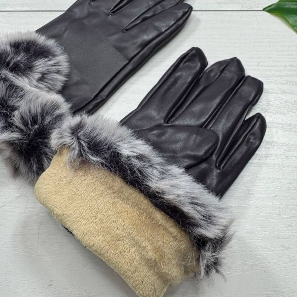 فروش اینترنتی دستکش چرم زنانه خزدار