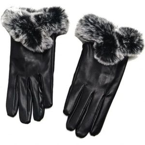 خرید آنلاین دستکش چرم زنانه خزدار