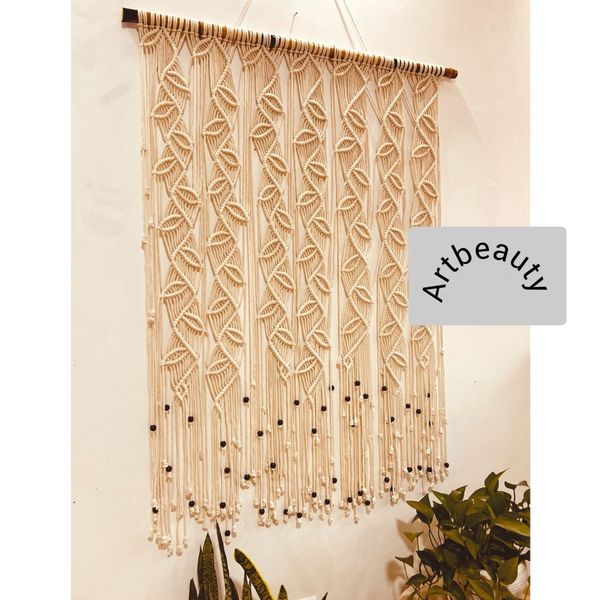 پرده جوانه مکرومه بافی دکوراتیو طرح نوروزی