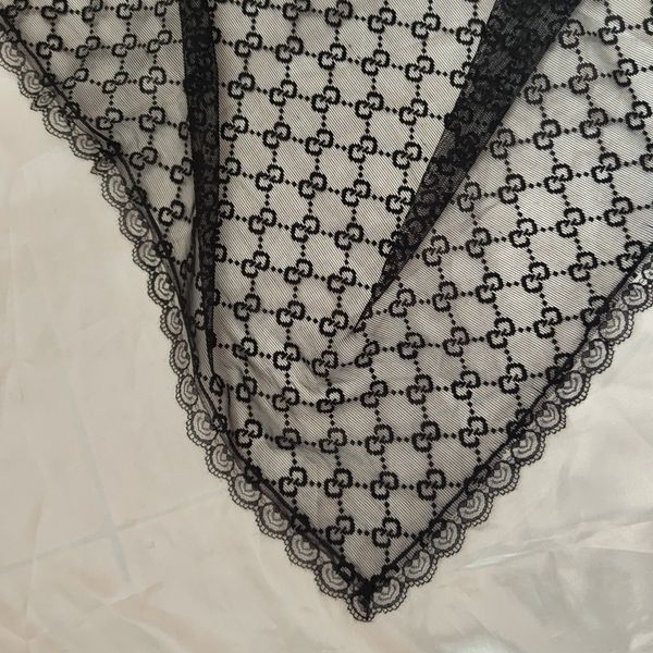 روسری توری حاشیه گیپور مشکی