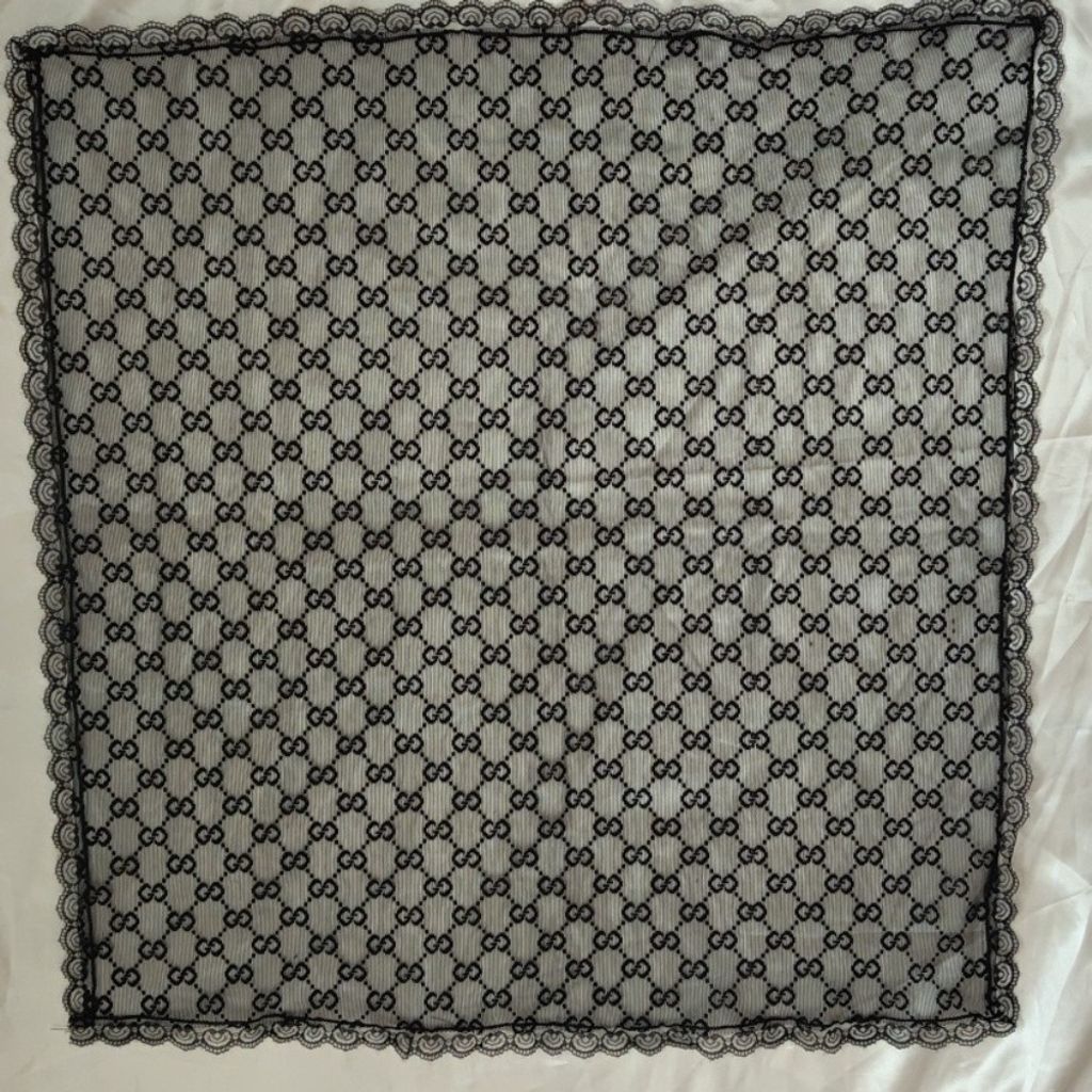 قیمت روسری توری حاشیه گیپور مشکی