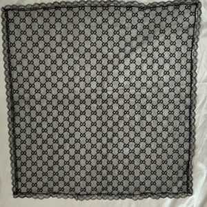 قیمت روسری توری حاشیه گیپور مشکی