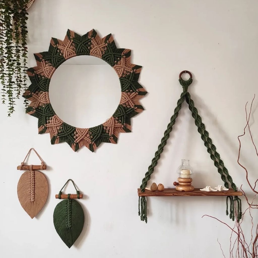 خرید آنلاین ست دکوراتیو مکرومه بافی مجموعه4عددی