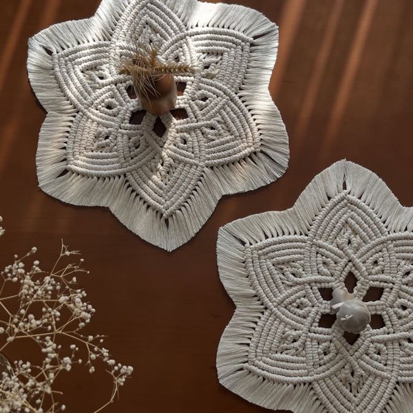 مجموعه دو عددی رومیزی مکرومه بافی