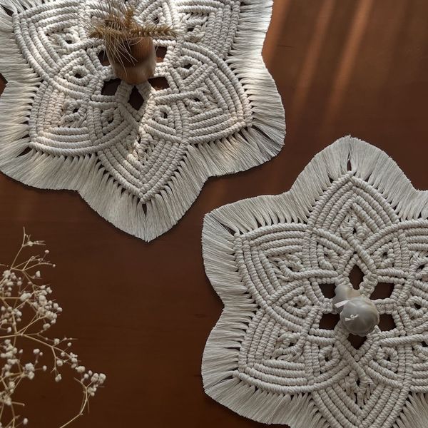 مجموعه دو عددی رومیزی مکرومه بافی