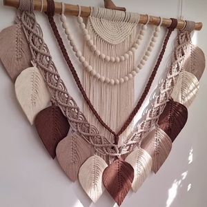 خرید آنلاین دیوار کوب پر برگ مکرومه بافی مدل اشیان