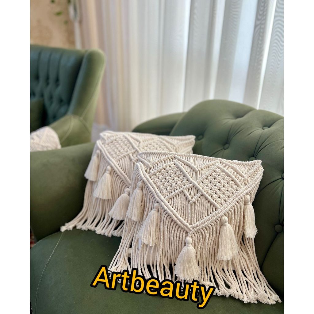 قیمت کاور کوسن مکرومه مدل خاطره