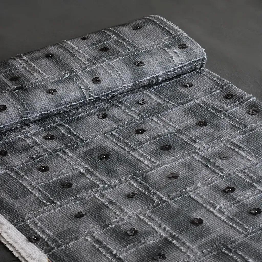 خرید اینترنتی قیمت پارچه شنل آبرنگی 1222 - طوسی روشن